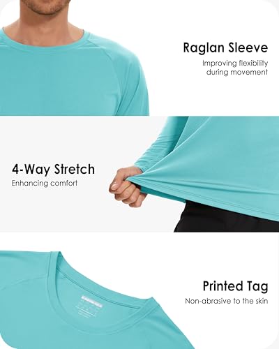 Image of Boladeci Men's UPF 50+ Sun Protection UV SPF Shirts Long Sleeve Lightweight Quick Dry Swim T-Shirts Rash Guard