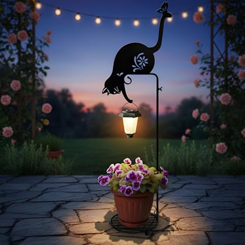 Lampadaire solaire LED autonome pour décoration de jardin en métal