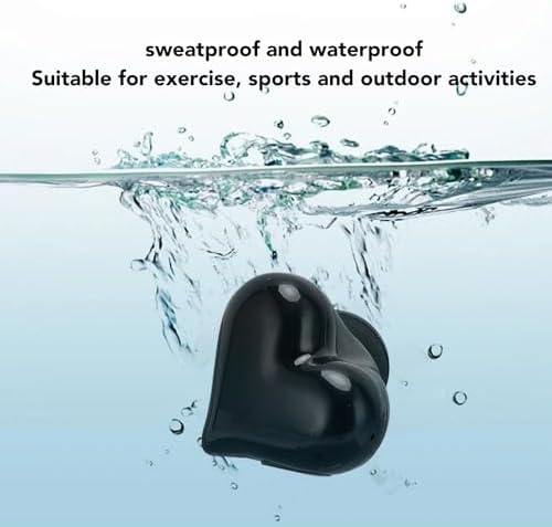 Jectse Earbuds Heart Shaped, HiFi Stereo Bluetooth Headphones with Charging Case, Noise Cancelling in Ear Earbuds for Workouts Sport Travel (Black), Jectsecik9zh72m1-11