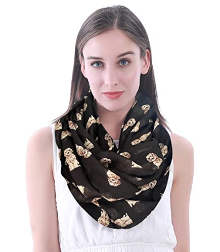 Lina & Lily Cockapoo Dog Print Women's Infinity Scarf Lightweight