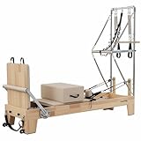 LeisureKing Pilates Reformer with Tower, Pilates Machine Equipment for Home Gym Workout, Studio Grade Reformer Set with Full Accessories, Sitting Box, Jump Board for Fitness & Pain Relief