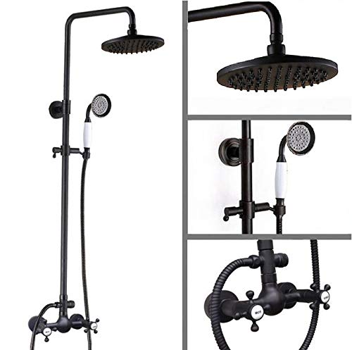 Robinet de douche de pluie noir en laiton massif rétro avec douchette Mrs494