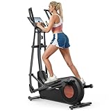 MERACH Elliptical Machine, Elliptical Exercise Machine for Home Self-Powered with Hyper-Quiet Magnetic Drive, Elliptical Training Machines with 16.5IN-19IN Stride, Smart Automatic Resistance