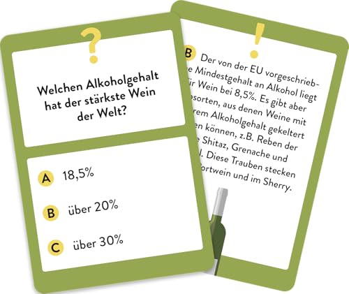 Wein Wissens-Quiz: 50 spannende und kuriose Fragen für Wein-Liebhaber | Das perfekte Partyspiel und originelle Geschenk für Weinfans | Ratequiz im Spielkartenformat