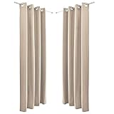 EDLES DESIGN : Die beiden Dekoschals verfügen jeweils über 8 rostfreie, verchromte Metall-Ösen pro Vorhang, die mit einem weiten Durchmesser von 4 cm eine einfache Aufhängung und ein leichtgängiges Bewegen garantieren.