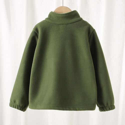 Polar Fleece Coat for Boys Girls Full Zip Up Long Sleeve Fuzzy Jacket with Pockets Casual Comfy Outdoor Sports Coat3