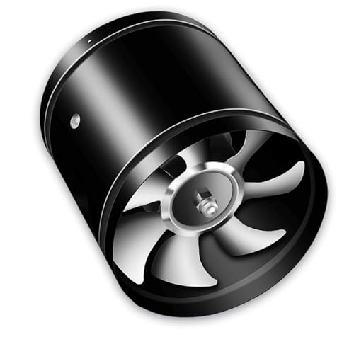 Ventilador de tubo en línea unidireccional 7 "y 170 mm con cuerpo reforzado metal diseñado for una rápida disipación del calor diversos entornos(Black,ONE-WAY+ALLOY BASE_220)