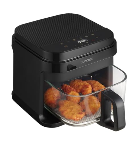 Heißluftfritteuse GLASS & FAST 5,5 L FR5500, Schwarz