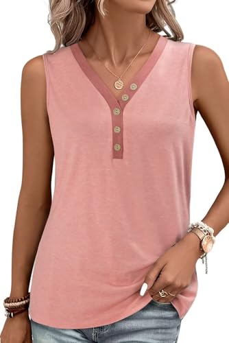 KISSMODA Womens Boho Tops for Summer Sleeveless Tanks Loose Fit Casual Blouse Daily Shirts for Leggings (S-3XL)