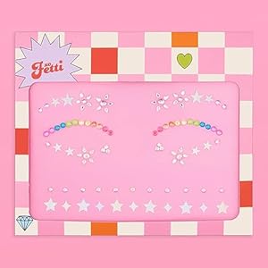 xo, Fetti Neon Rave Rainbow Eye Face Gems – 1 Set | Bachelorette Face Gems, Rhinestone Birthday, Crystal Bride Party Favor, Festival Accessory