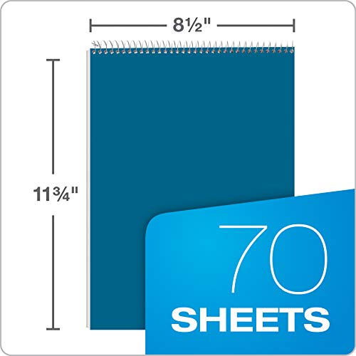 TOPS Docket Quadrille Pad, Wire Bound, 8-1/2 x 11-3/4 Inches, Quad Rule (4 x 4), White Paper, Black Covers, 70 Sheets per Pad (63801) - Thumbnail 3