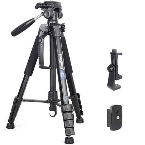 Image of INNOREL 72 inch Camera Tripod with Carry Bag, Lightweight Travel Aluminum Professional Tripod Stand (17lb /8kg Load) with Rotatable Phone Clip for DSLR, Cellphone, Canon, Nikon, Sony and DV Video RT20