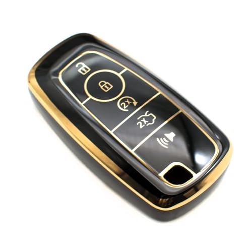 Coque de clé en TPU pour Ford finition premium noire 5 boutons FEYOUN