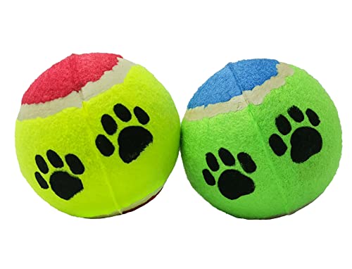 Pelota de tenis grande para perros - Pelotas hinchables de calidad - Una adición divertida al plan de ejercicios de tu perro - Paquete de 2 Cover
