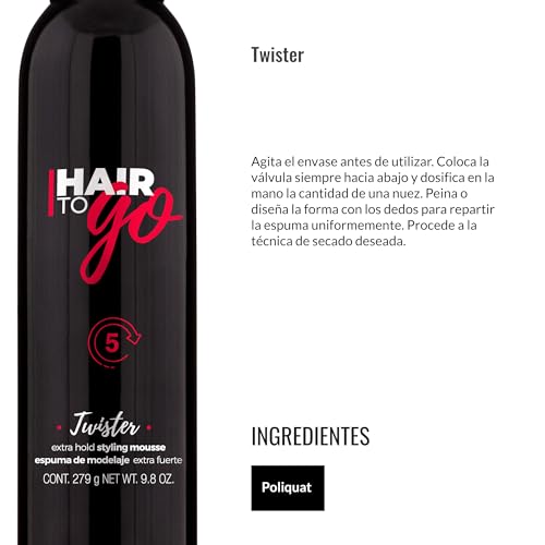 LENDAN - Espuma Pelo Rizado - Twister Hair To Go - 300 ml - Fijación Extrafuerte - Larga Duración - Rizos definidos - Protector Térmico - Aporta Cuerpo y Volumen al Cabello, el embalaje puede variar - imagen 4