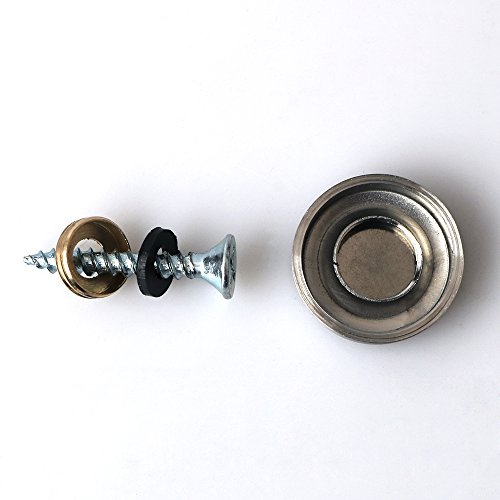 Alise 20 Pcs 4/5" Dia Sus 304 Stainless Steel Decorative Mirror Screws Cap Cover Nails,Brushed Finish #TOP4