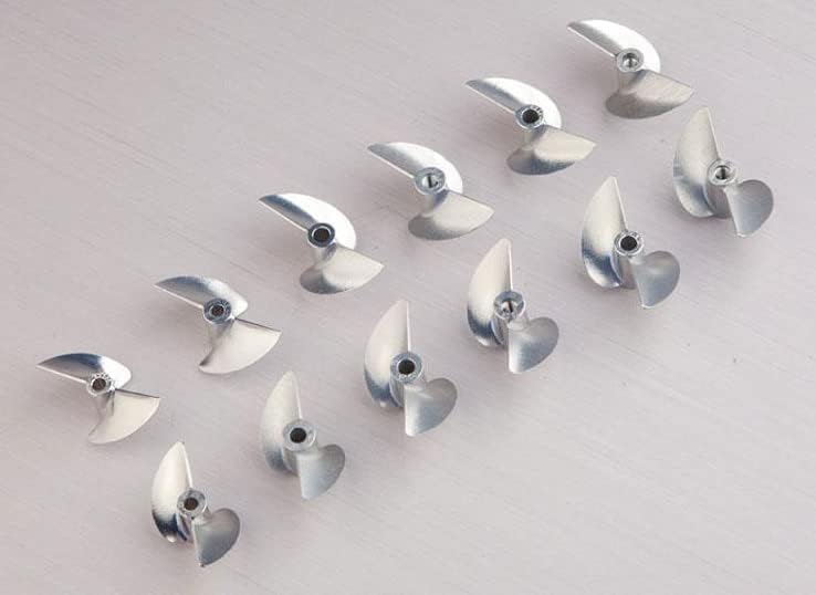 Heyiarbeit 2枚羽根プロペラ 船舶モデル RCボートプロペラ モデル用 シルバーアルミニウム合金ポジティブパドル 直径36
