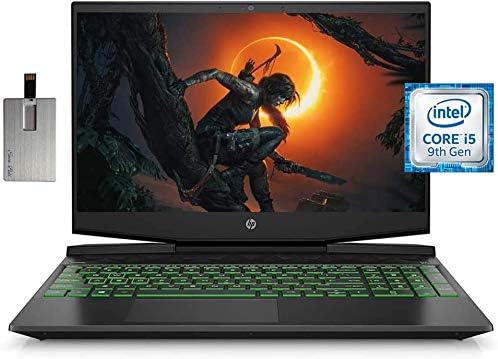 HP Pavilion 2021 - Computadora portátil para juegos FHD de 15.6 pulgadas, 9ª generación Intel Core i5-9300H, 8GB de RAM, 256GB PCIe SSD, teclado retroiluminado, B&O Audio, cámara web HD, NVIDIA GeForce GTX 1650, Win 10, negro, tarjeta USB de 32 GB 🥇✔️ ® A Pedido 🏆™