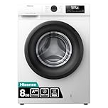 Hisense 1Q Series WF1Q8041BW Freestanding 8 KG Front Load Washing Durable Inverter Machine, Steam Wash, Quick Wash, 15 Washing Programs 1400 RPM White - Energy Rating A