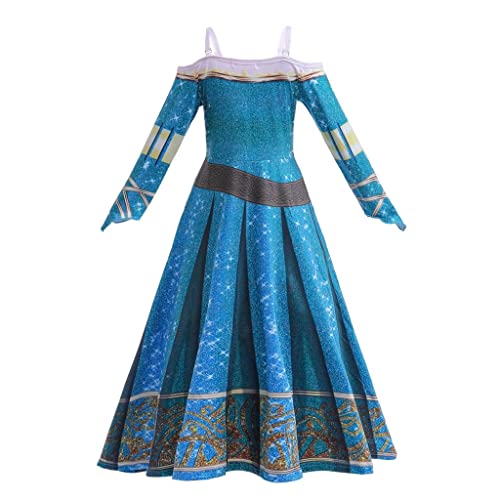 Lito Angels Princess Merida Fancy Dress Up Costume for Kids Girls Age 9-10  Years (Tag Number 140), Blue  BigaMart