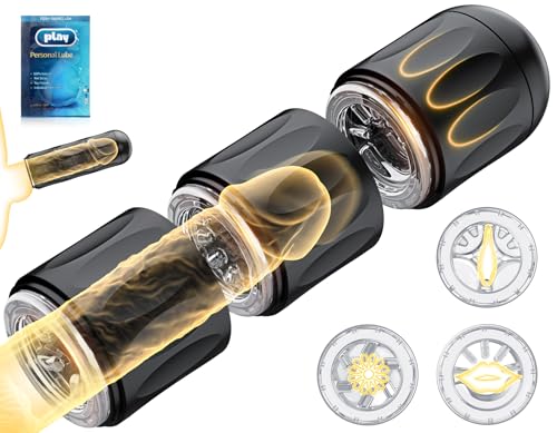 Male Masturbator Sex Toys for Men - Detachable 3 in 1 Blowjob Male Stroker, Manual Masturbator Pocket Pussies, 8.58
