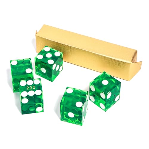 GSE Games & Sports Expert AAA Grade 19mm Pro Vegas Casino Style Craps Dice Set of 5 with Razor Sharp Edges...