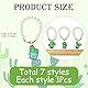 Ipotkitt 7 Stück 7 Stile Kaktus-Thema, PVC-Kunststoff-Becherketten, Kunststoffperlen, runde Perlenketten, tropische Pflanzen, hängende Ornamente für DIY, Basteln, Tassen, Taschen, Dekoration