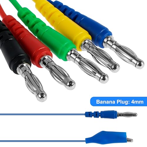 Image of 30Pcs Back Probe Kit 1000V /10A Stainless Steel Back Probe Pins with Alligator Clip Banana Plug to Alligator Clip Copper Test Lead Multi Color Car Test Probe Pins Set for Car