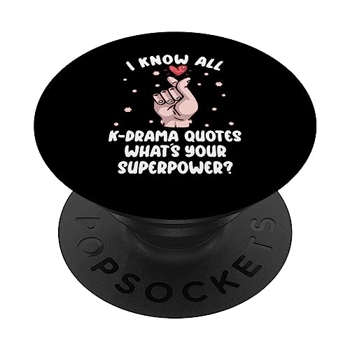 K-Drama South Korea Korean Culture K-Pop Kdrama Watching PopSockets Swappable PopGrip, Black