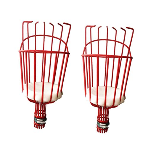 FONDOTIN 2Pcs Orchard Tool High Reach Fruit Harvester Picker with Basket Labor Saving Fruit Picker for Effortless Harvesting for Apples Pears and More