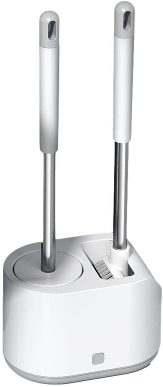 Brosse de toilette double usage pour éliminer le calcaire sous les rebords de la cuvette