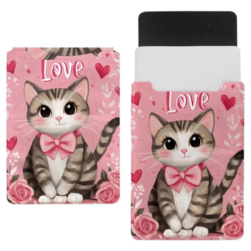 Housse ordinateur portable 35,1x25,9 cm motif chat rose protectrice