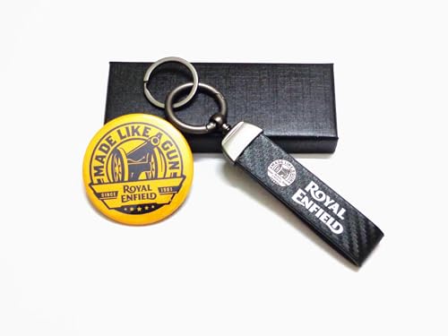 Image of Premium Leather & Metal RE Keychain - Stylish Bullet Keyring for RE Bikers Enthusiast