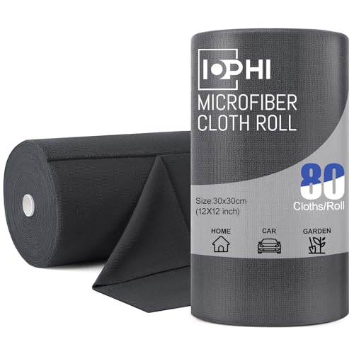 80x Bayeta Microfibra Rollos 30x30 cm, Reutilizables y Absorbentes, Paño Microfibra Coche Cocina y Hogar, Trapos Microfibra Limpieza Sin Pelusa, Gris Oscuro