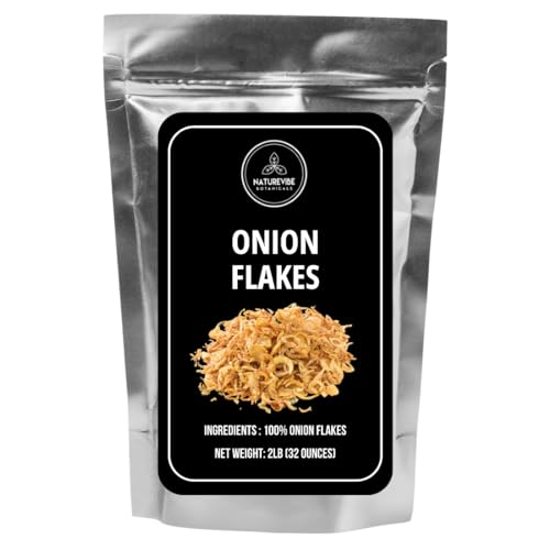 Onion Flakes 2lb by Naturevibe Botanicals | Dehydrated Chopped Onion Flakes | Flavourful Garnish | Great For Seasoning &amp; Salad Toppings (32 Ounces)