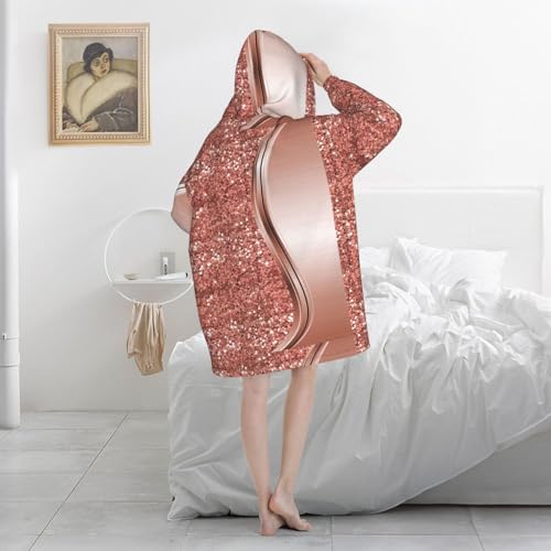Sweat plaid à capuche rose doré le cadeau cocooning idéal - 5