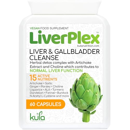 Liver Cleanse Supplement - 60 Vegetarian Capsules - Herbal Liver and Gallbladder Detox - Artichoke, Garlic, Burdock Root, Liquorice, Fennel,...