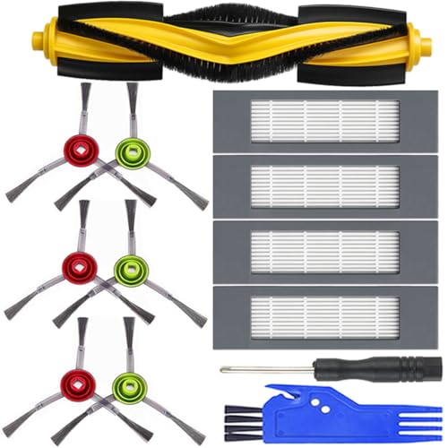 Image of Replacement Parts for Ecovacs DEEBOT OZMO T8 AIVI Deebot T8, N8 Pro, N8 Pro Plus, N8, N8 Plus, 920, 950, T5, N7 Robot Vacuum (1pcs Roller+4pcs Filters+6pcs Side Brushes)