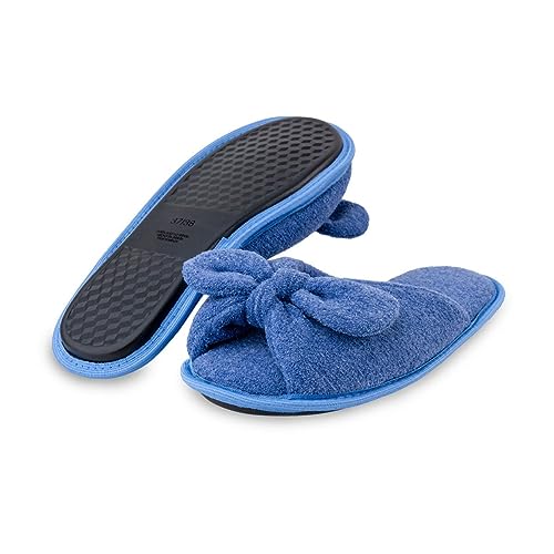 Pantufa Antiderrapante Com Laço Super Confortavél e Resistente (35/36, Azul)