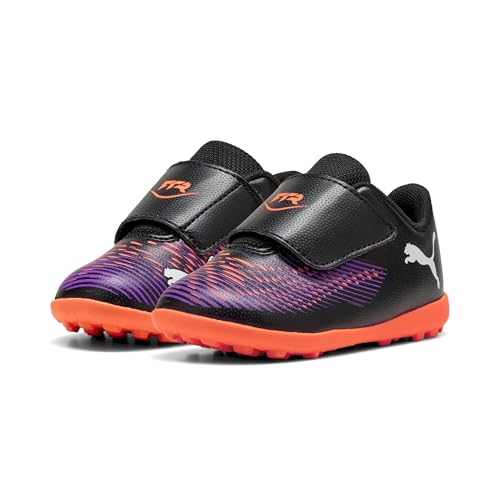 PUMA Future 8 Play TT V INF, Zapatillas de fútbol Unisex bebé, Black White-Glowing Red, 24 EU