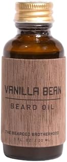 The Bearded Brotherhood TBB Vanilla Bean Beard Oil – Warm Vanilla, Tonka & Cinnamon Scent – Premium Oils for Soft, Healthy & Itch-Free Beards, 1 oz
