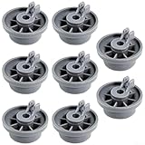 Ersatz-Räder für Geschirrspüler, 8 Stück, graue Kunststoffräder für untere Geschirrspülerregale, reibungsloses Rollen, Installation, Reparatur von Haushaltsgeräten (8)