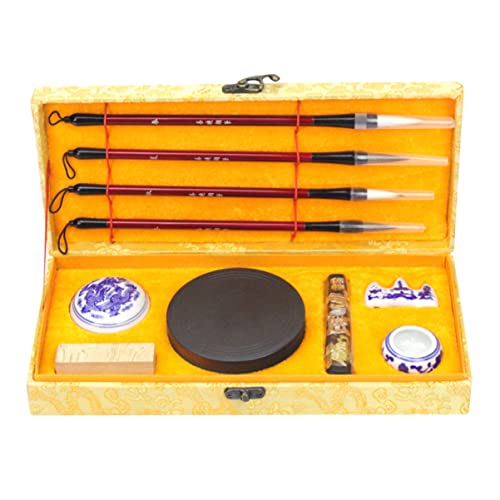 Coffret calligraphie chinoise élégant avec encre et papier à offrir aux passionnés d'arts