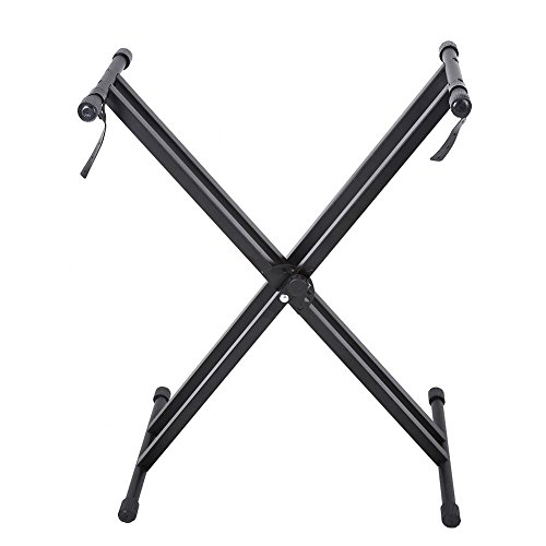 Lyrlody - Soporte para teclado, soporte para teclado de estilo X, portátil, doble soporte para órganos de música eléctrica, altura ajustable para 61 u 88 teclas