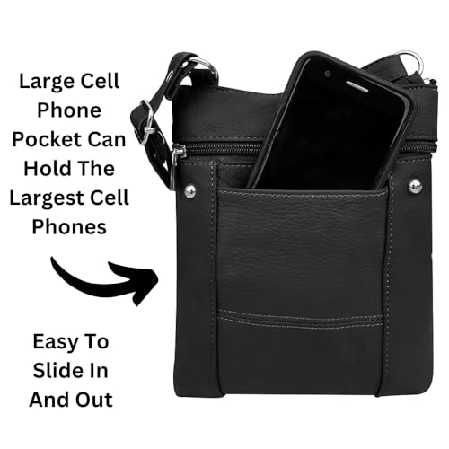 Skyway Leather Crossbody Purses For Women - Cross Body Bag Small Purse is Perfect To Carry Cell Phone, Cards and Accessories - Stylish and Durable - Black3