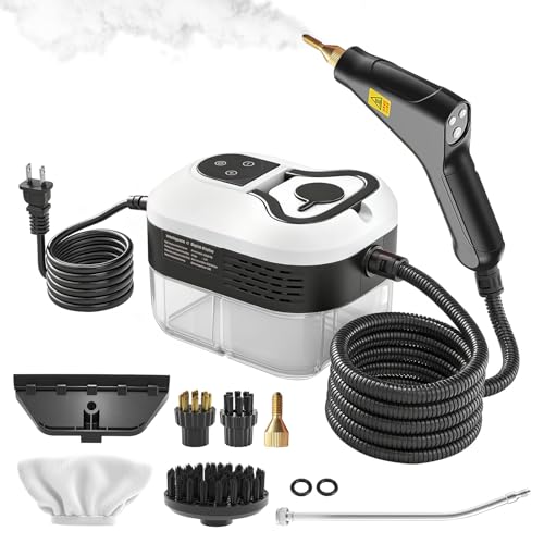 Top 10 Picks for the Best Steam Cleaner for Bathroom Use 10 Powerful 2500W Handheld Steam Cleaner,15s Fast Heat-Up & High-Pressure Steam, 6-Level Adjustable Settings for Deep Cleaning on Floors, Kitchen, Bathroom, Car, Grout (White)