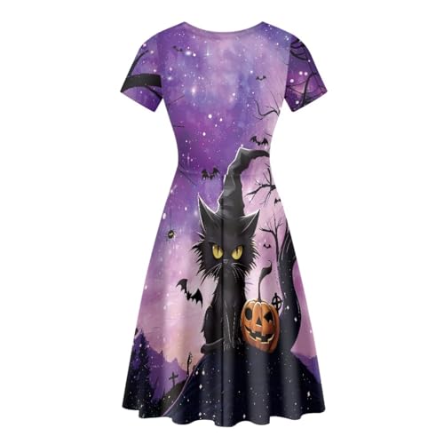 Image of Forchrinse Summer Dresses for Women Crew Neck Short Sleeve Midi Dress Casual Beach Vacation Sundress