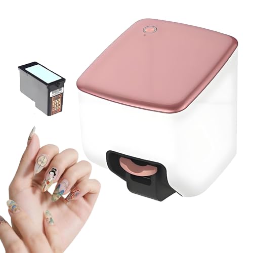 JIYINGHUI Impresora de Uñas, Máquina Portátil para Decoración De Uñas 3D con 4800 PPP Control App, Más De 1000 Diseños para Imprimir En Casa O En Salones De Belleza, como Regalo para Mujeres Y Niñas