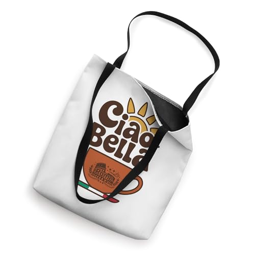 Bolso tote Ciao Bella Rome con gráfico vintage de café italiano miniatura 2