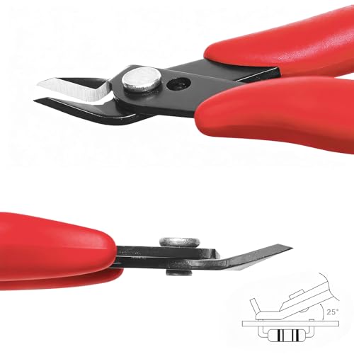 Image of Micro Wire Cutter 5-inch,Precision Flush Cut Nippers,Small Side Cutting Pliers for Jewelry,Electronics,3D Printing,Plastic Models,Red